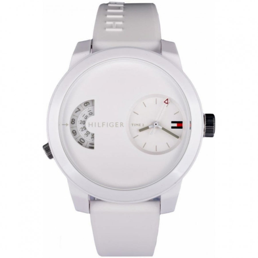  Shop Authentic Tommy Hilfiger Denim White Dial White Rubber Strap Watch for Men - 1791558 - Luxxuri