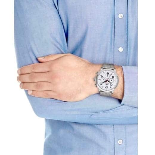  Shop Authentic Tommy Hilfiger Jake Quartz White Dial Silver Mesh Bracelet Watch for Men - 1791233 - Luxxuri