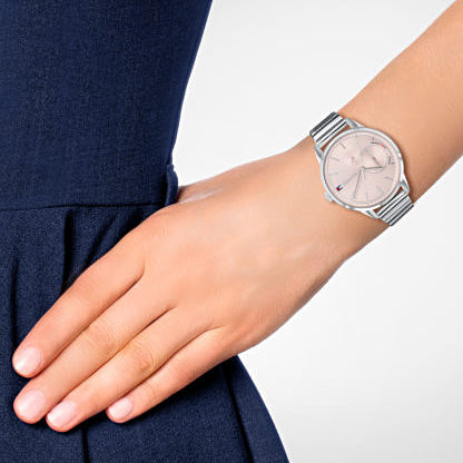  Shop Authentic Tommy Hilfiger Brooke Pink Dial Silver Steel Strap Watch for Women - 1782020 - Luxxuri