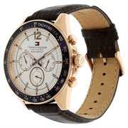  Shop Authentic Tommy Hilfiger Luke Quartz White Dial Brown Leather Strap Watch for Men - 1791118 - Luxxuri