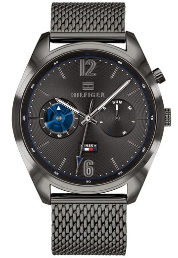  Shop Authentic Tommy Hilfiger Deacon Multifunction Black Dial Black Mesh Bracelet Watch for Men - 1791546 - Luxxuri