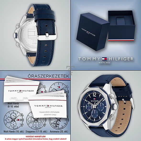  Shop Authentic Tommy Hilfiger Lars Chronograph Blue Dial Blue Leather Strap Watch For Men - 1792063 - Luxxuri