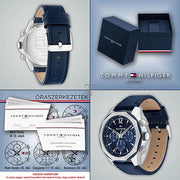  Shop Authentic Tommy Hilfiger Lars Chronograph Blue Dial Blue Leather Strap Watch For Men - 1792063 - Luxxuri