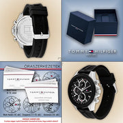  Shop Authentic Tommy Hilfiger Clark Chronograph Black Dial Black Rubber Strap Watch For Men - 1792082 - Luxxuri