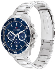  Shop Authentic Tommy Hilfiger Jordan Chronograph Blue Dial Silver Steel Strap Watch For Men - 1792094 - Luxxuri