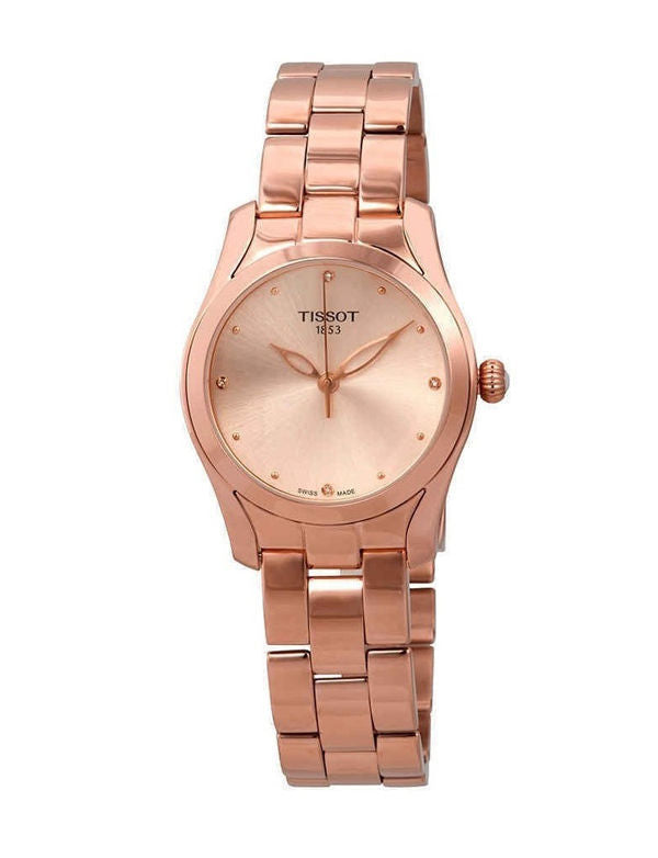  Shop Authentic Tissot T Wave Rose Gold Dial Rose Gold Steel Strap Watch For Women - T112.210.33.456.00 - Luxxuri