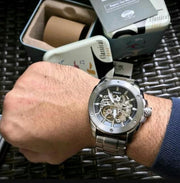  Shop Authentic Fossil Modern Machine Automatic Silver Dial Silver Steel Strap Watch for Men - ME3081 - Luxxuri