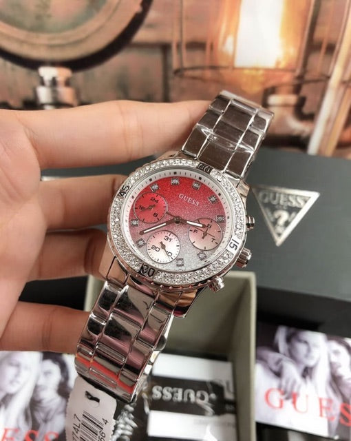  Shop Authentic Guess Confetti Diamonds Silver Dial Silver Steel Strap Watch for Women - W0774L7 - Luxxuri