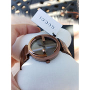  Shop Authentic Gucci Interlocking G Quartz Brown Dial Brown Steel Strap Watch for Women -  YA133317 - Luxxuri