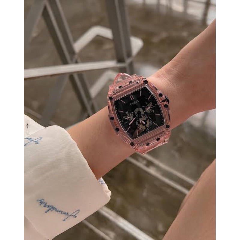  Shop Authentic Guess Sporting Black Dial Pink Rubber Strap Watch for Men - GW0032G1 - Luxxuri