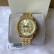  Shop Authentic Michael Kors Runway Chronograph Gold Dial Gold Steel Strap Watch For Women - MK5698 - Luxxuri