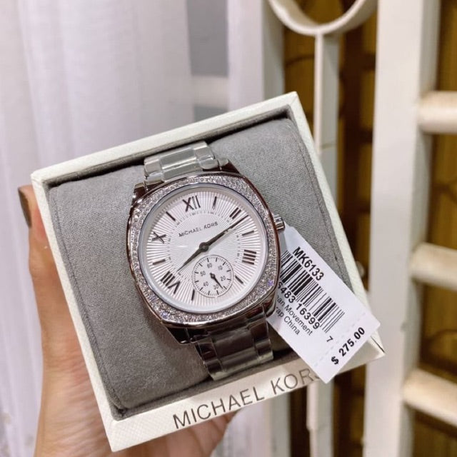  Shop Authentic Michael Kors Bryn Quartz Silver Dial Silver Steel Strap Watch For Women - MK6133 - Luxxuri