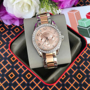  Shop Authentic Fossil Riley Multifunction Rose Gold Dial Two Tone Steel Strap Watch for Women - ES4145 - Luxxuri