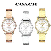 Coach Delancey Diamonds Silver Dial Gold Steel Strap Watch for Women - 14502354