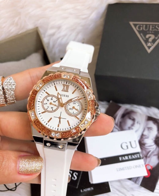  Shop Authentic Guess Limelight White Dial White Rubber Strap Watch for Women - W1053L2 - Luxxuri