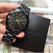  Shop Authentic Michael Kors Mini Slim Runway Black Dial Black Steel Strap Watch for Women - MK3587 - Luxxuri