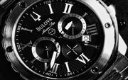  Shop Authentic Bulova Marine Star Chronograph Black Dial Black Rubber Strap Watch for Men - 98B127 - Luxxuri