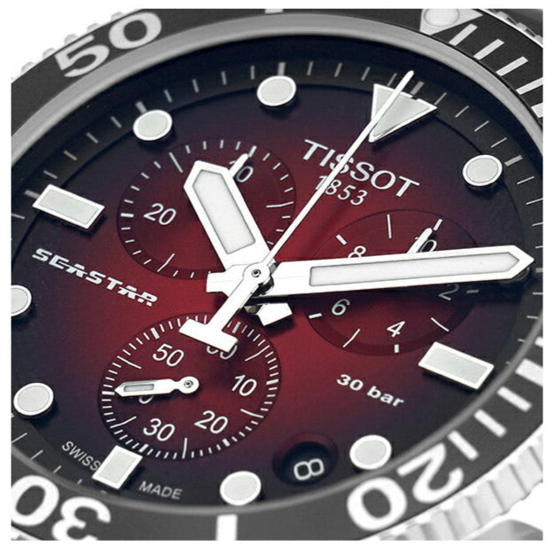 Shop Authentic Tissot Seastar 1000 Chronograph Red Dial Black Rubber Strap Watch For Men - T120.417.17.421.00 - Luxxuri