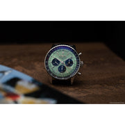  Shop Authentic Breitling Navitimer B01 Chronograph 43 Green Dial Black Leather Strap Watch for Men - AB0138241L1P1 - Luxxuri