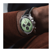  Shop Authentic Breitling Navitimer B01 Chronograph 43 Green Dial Black Leather Strap Watch for Men - AB0138241L1P1 - Luxxuri