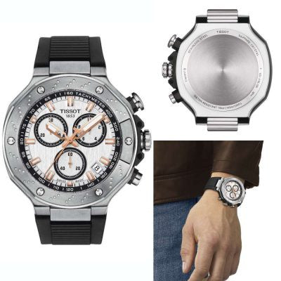 Shop Authentic Tissot T Race Chronograph White Dial Black Rubber Strap Watch For Men - T141.417.17.011.00 - Luxxuri