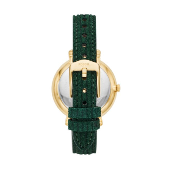  Shop Authentic Fossil Jacqueline Multifunction Moonphase Mother of Pearl White Dial Green Leather Strap Watch for Women - ES5244 - Luxxuri