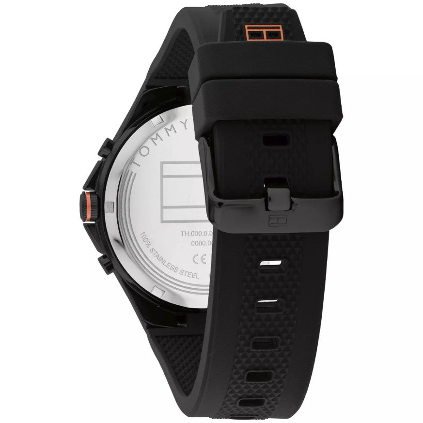  Shop Authentic Tommy Hilfiger Justin Black Dial Black Rubber Strap Watch For Men - 1792056 - Luxxuri