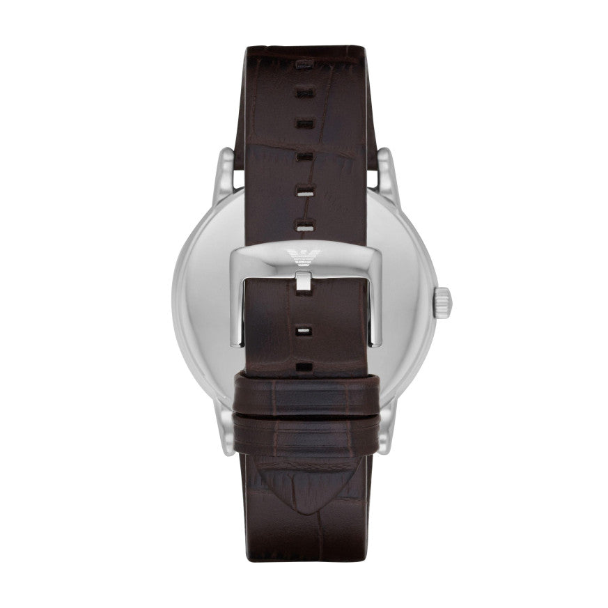  Shop Authentic Emporio Armani Luigi Quartz Gray Dial Brown Leather Strap Watch For Men - AR1996 - Luxxuri