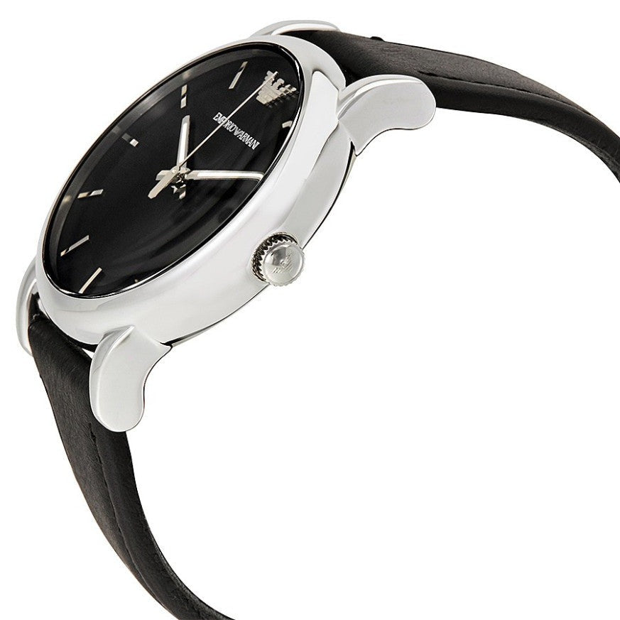  Shop Authentic Emporio Armani Classic Quartz Black Dial Black Leather Strap Watch For Men - AR1692 - Luxxuri