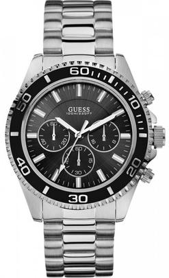  Shop Authentic Guess Chaser Chronograph Black Dial Silver Steel Strap Watch for Men - W0170G1 - Luxxuri