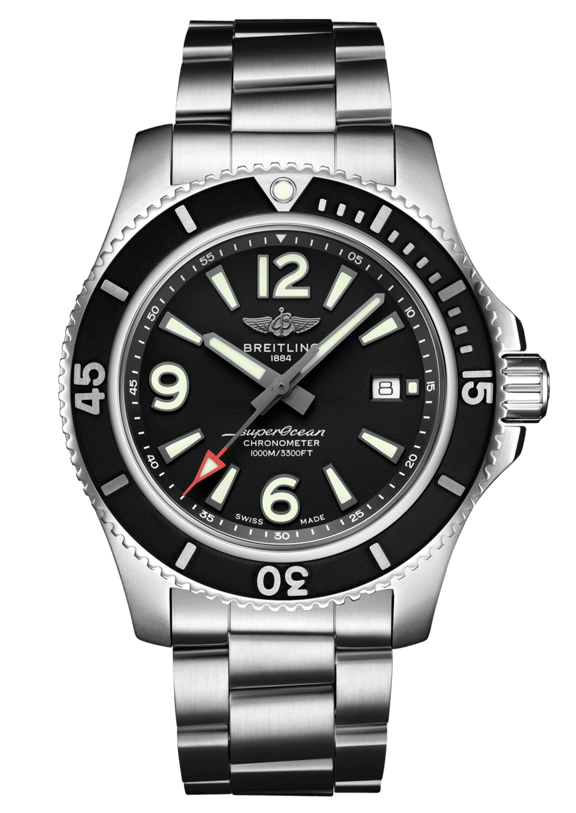  Shop Authentic Breitling Superocean Automatic 44mm Black Dial Silver Steel Strap Watch for Men - A17367D71B1A1 - Luxxuri