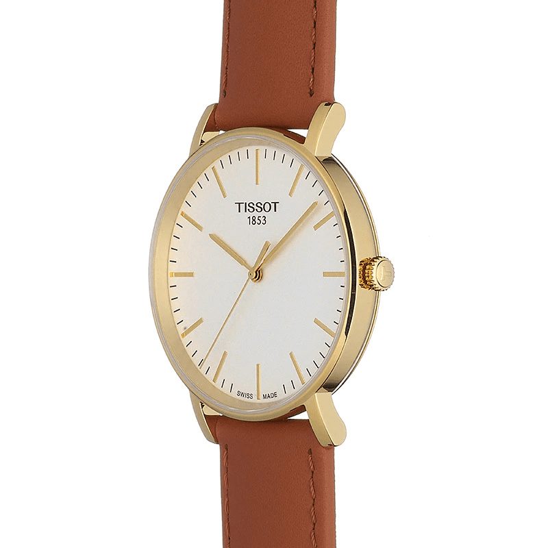  Shop Authentic Tissot T Classic Everytime White Dial Brown Leather Strap Watch For Men - T109.410.36.031.00 - Luxxuri