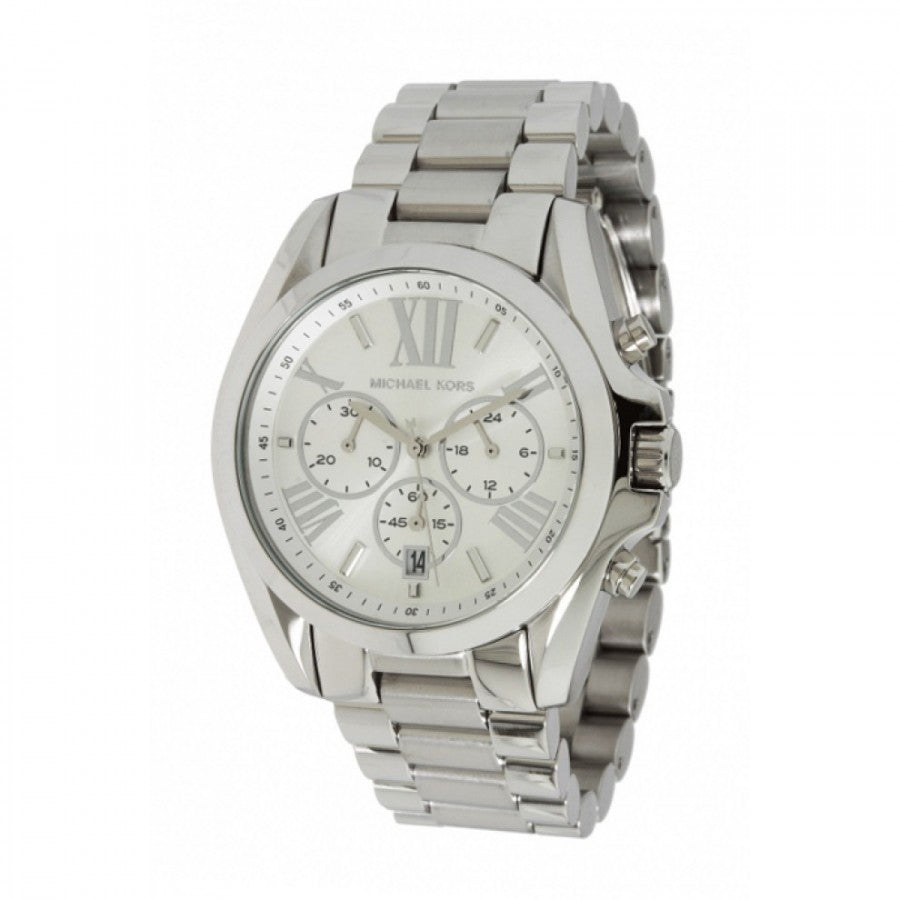  Shop Authentic Michael Kors Bradshaw Silver Dial Silver Steel Strap Watch for Men - MK5535 - Luxxuri