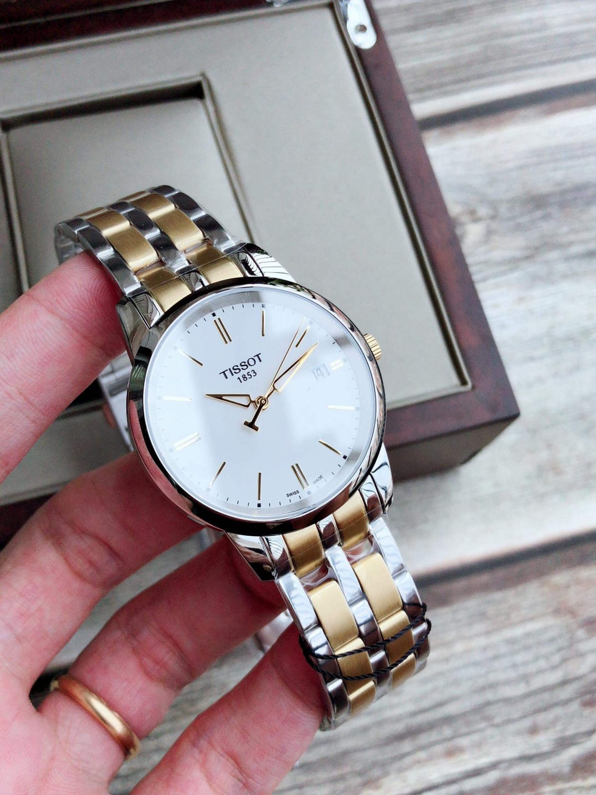  Shop Authentic Tissot T Classic Dream White Dial Two Tone Steel Strap Watch for Men - T033.410.22.011.01 - Luxxuri