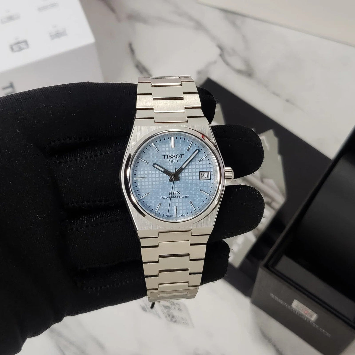  Shop Authentic Tissot PRX Powermatic 80 Ice Blue Dial Silver Steel Strap Watch for Men - T137.207.11.351.00 - Luxxuri