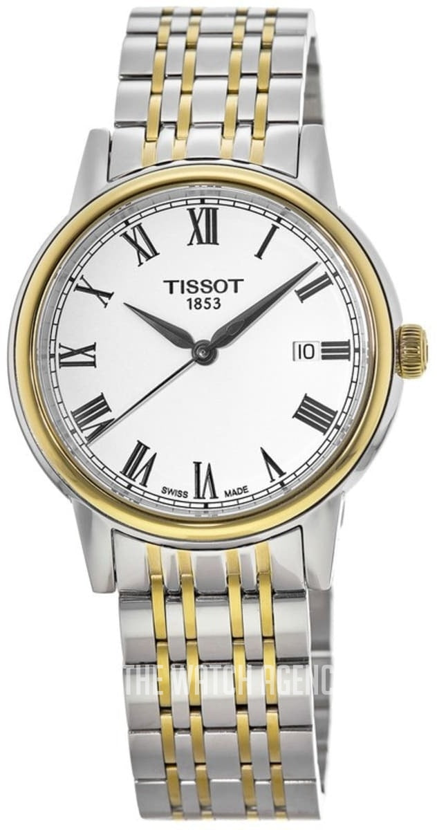  Shop Authentic Tissot T Classic Carson Quartz White Dial Two Tone Steel Strap Watch for Men - T085.410.22.013.00 - Luxxuri