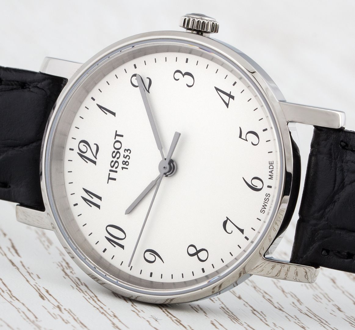  Shop Authentic Tissot Everytime Small White Dial Black Leather Strap Watch For Women - T109.210.16.032.00 - Luxxuri
