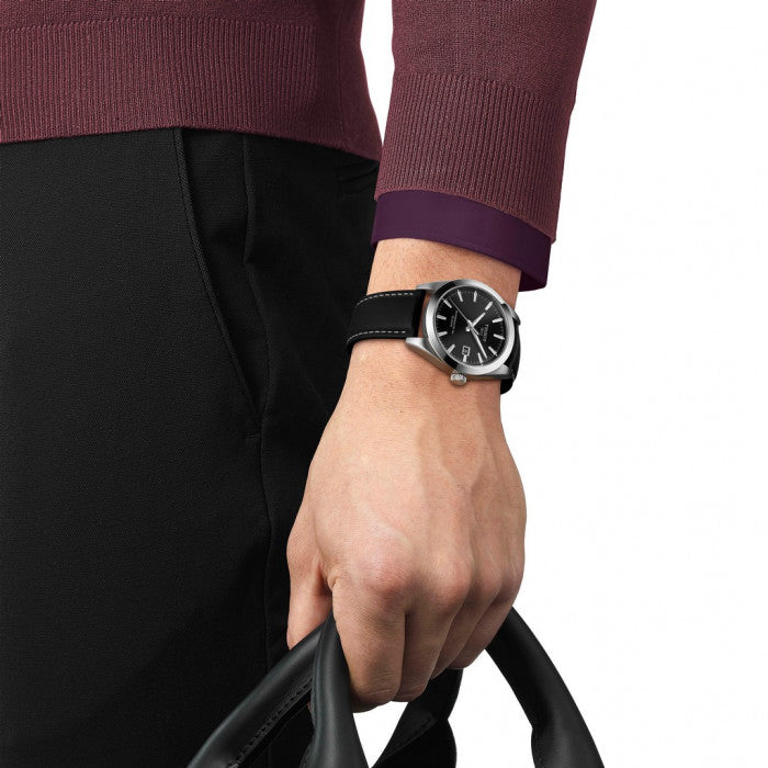  Shop Authentic Tissot Gentleman Powermatic 80 Silicium Black Dial Black Leather Strap Watch For Men - T127.407.16.051.00 - Luxxuri