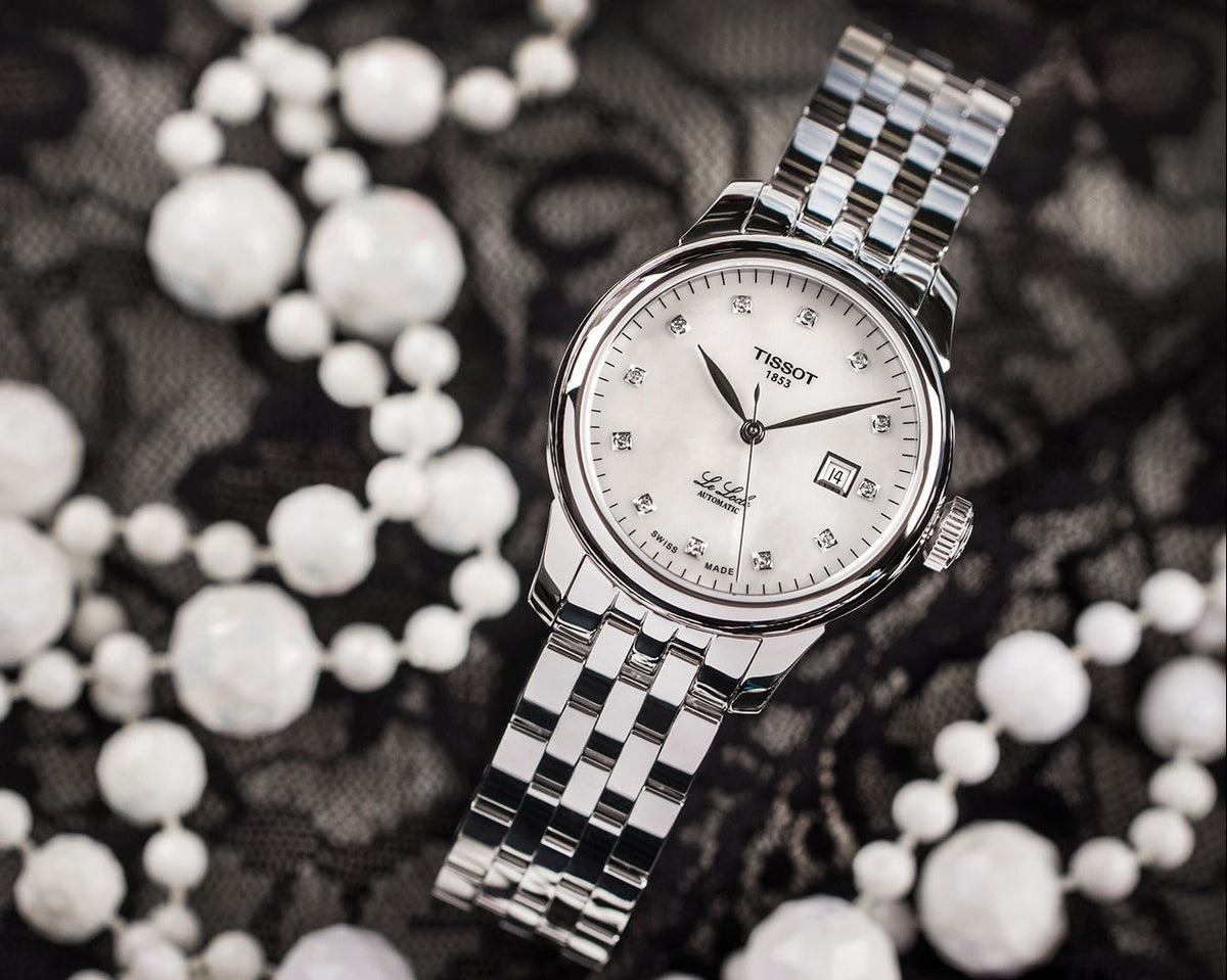  Shop Authentic Tissot Le Locle Automatic Diamonds Mother of Pearl Dial Silver Steel Strap Watch For Women - T006.207.11.116.00 - Luxxuri