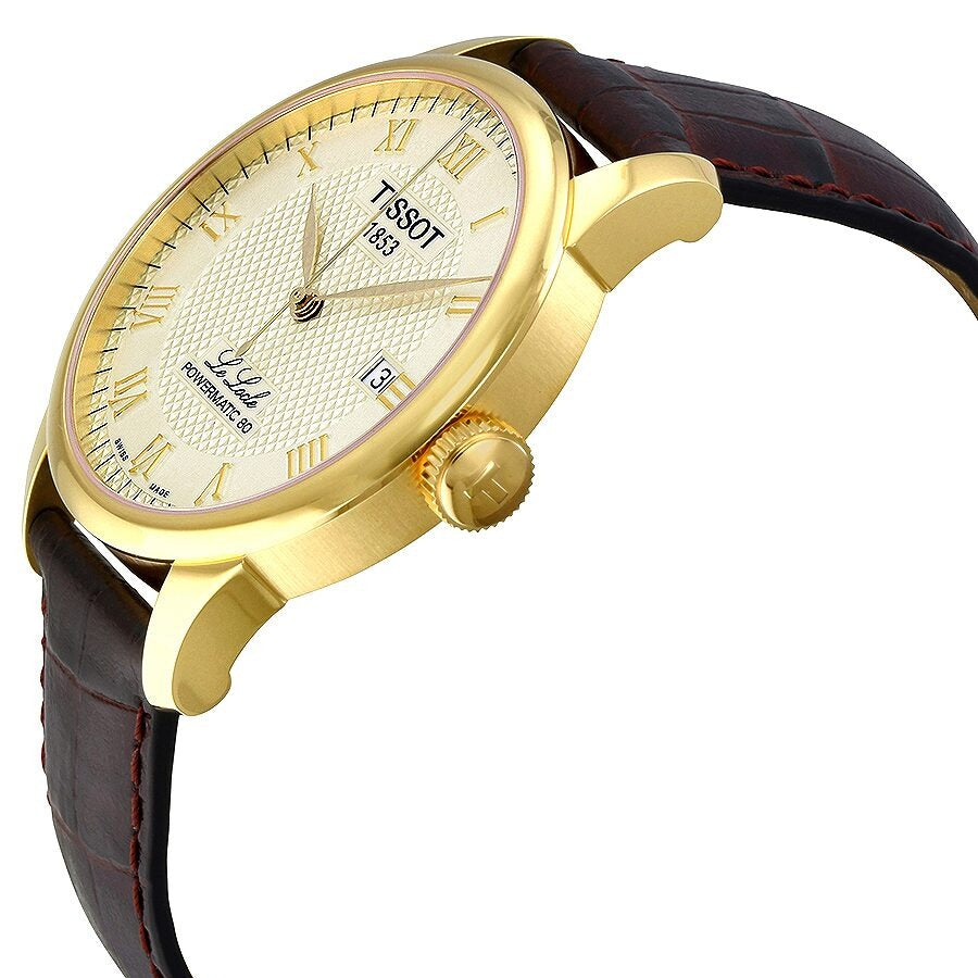  Shop Authentic Tissot Le Locle Powermatic 80 Gold Dial Brown Leather Strap Watch For Men - T006.407.36.263.00 - Luxxuri