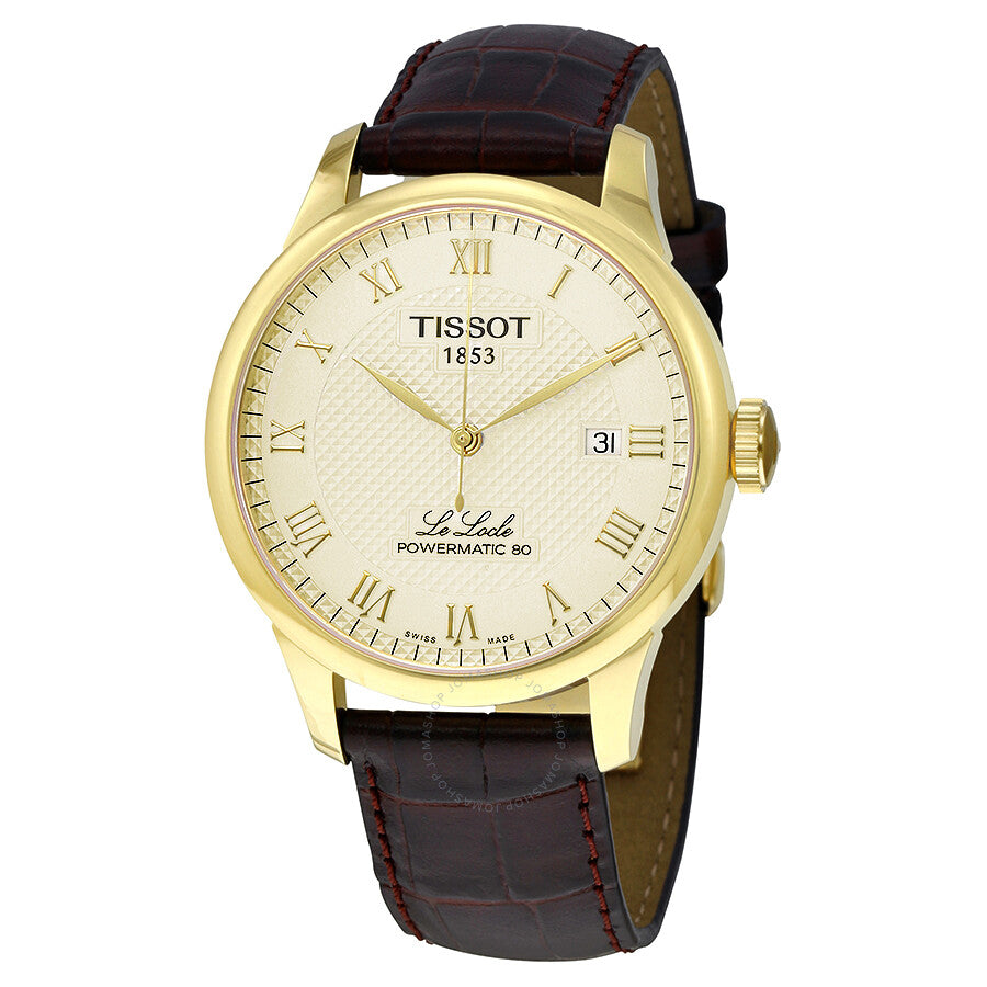  Shop Authentic Tissot Le Locle Powermatic 80 Gold Dial Brown Leather Strap Watch For Men - T006.407.36.263.00 - Luxxuri