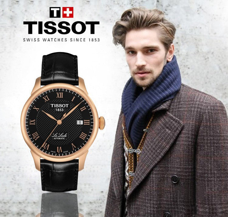  Shop Authentic Tissot T Classic Le Locle Automatic Black Dial Black Leather Strap Watch For Men - T41.5.423.53 - Luxxuri