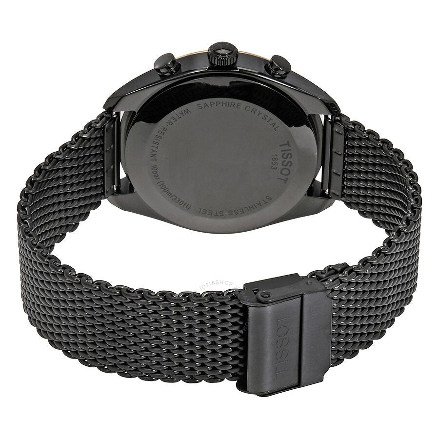  Shop Authentic Tissot T Classic PR 100 Chronograph Anthracite Black Dial Black Mesh Bracelet Watch For Men - T101.417.23.061.00 - Luxxuri
