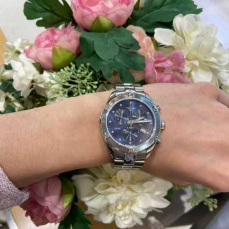  Shop Authentic Tissot PR 100 Sport Chic Chronograph Diamonds Blue Dial Silver Steel Strap Watch for Women - T101.917.11.046.00 - Luxxuri