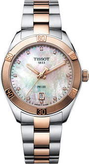  Shop Authentic Tissot PR 100 Sport Chic Diamonds Mother of Pearl Dial Two Tone Steel Strap Watch for Women - T101.910.22.116.00 - Luxxuri