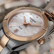  Shop Authentic Tissot PR 100 Sport Chic Diamonds Mother of Pearl Dial Two Tone Steel Strap Watch for Women - T101.910.22.116.00 - Luxxuri