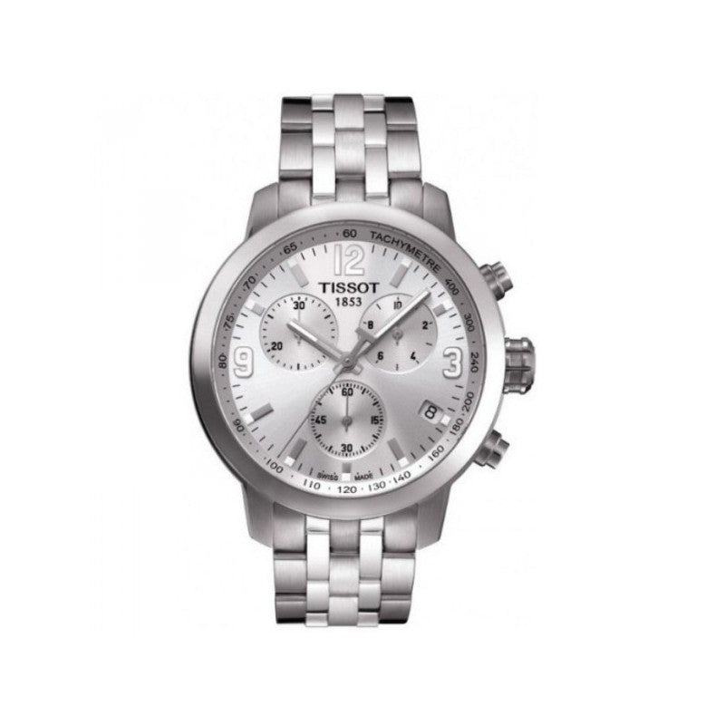  Shop Authentic Tissot PRC 200 Chronograph Quartz Silver Dial Silver Steel Strap Watch For Men - T055.417.11.037.00 - Luxxuri