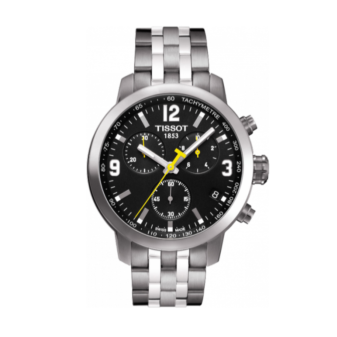  Shop Authentic Tissot PRC 200 Chronograph Black Dial Silver Steel Strap Watch For Men - T055.417.11.057.00 - Luxxuri