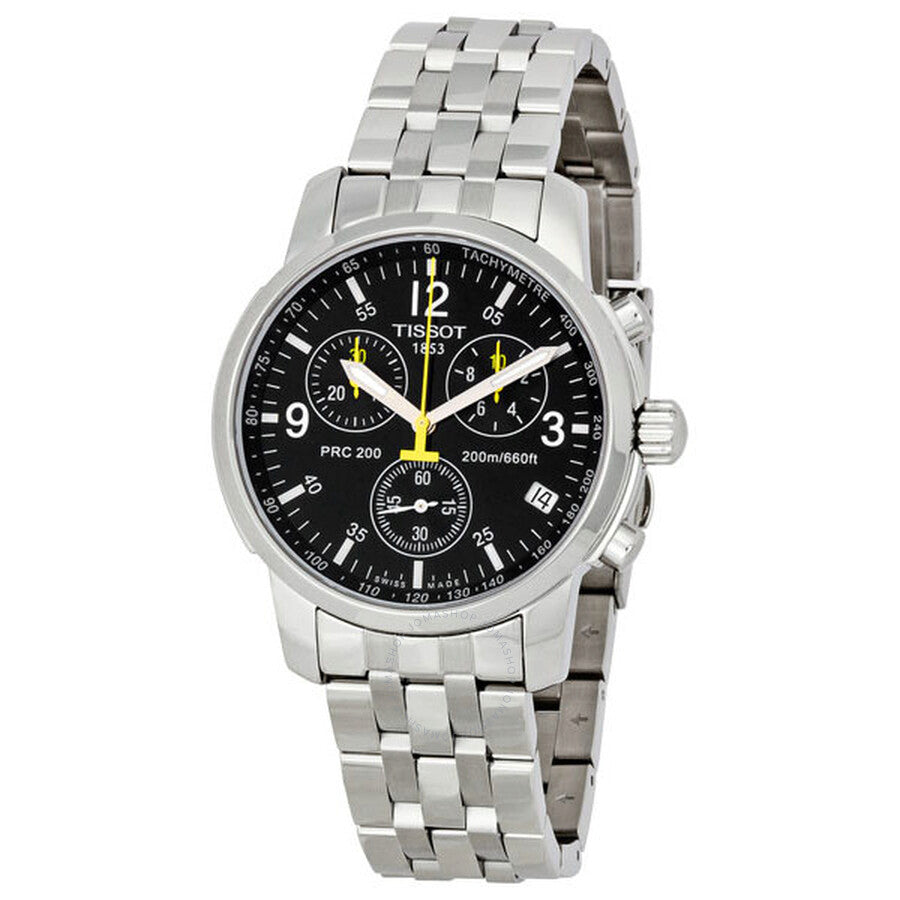  Shop Authentic Tissot T Sport PRC200 Chronograph Black Dial Silver Steel Strap Watch for Men - T17.1.586.52 - Luxxuri