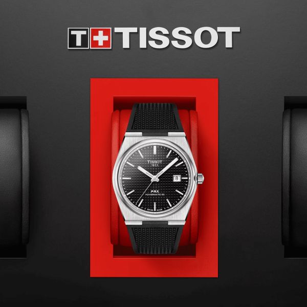  Shop Authentic Tissot PRX Powermatic 80 Black Dial Black Rubber Strap Watch for Men - T137.407.17.051.00 - Luxxuri